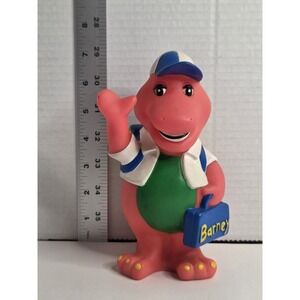 Vtg Lyons Group 7" Barney Purple Dinosaur Coin Piggy Bank Back to School